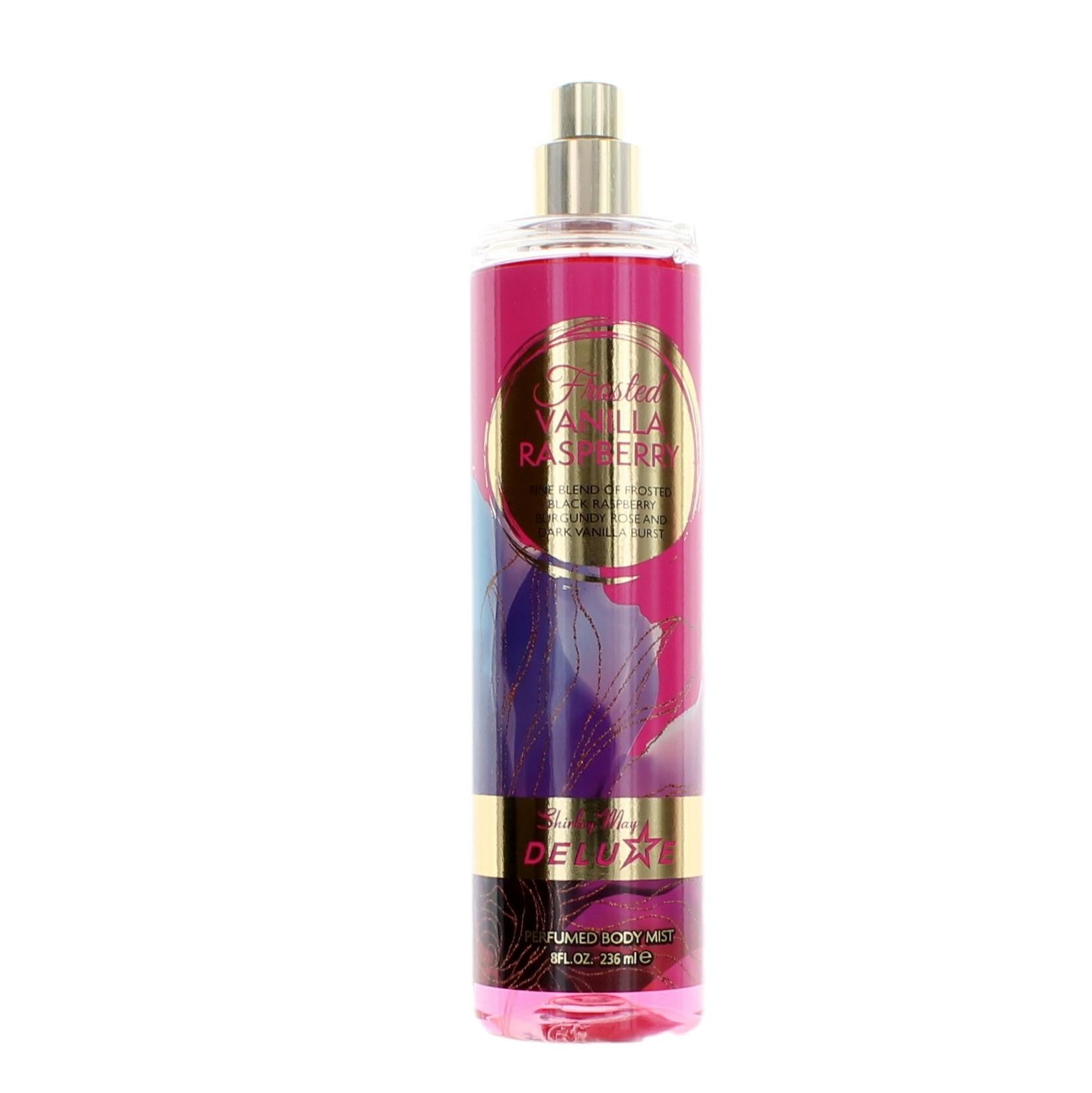 Bottle of Frosted Vanilla Raspberry by Shirley May Deluxe, 8 oz Perfumed Body Mist for Women